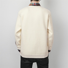 【直播】8678-P582025年秋季毛衣假两件POLO领男长袖针织衫，男装Polo衫，电商A113