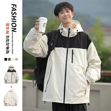 新款港风三合一多口袋宽松时尚港风连帽棉袄外套MY9306P-130，女装短外套，电商A128
