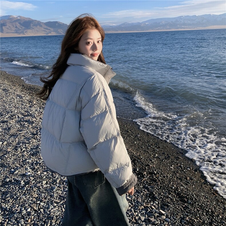 版学院风减龄加厚羽绒服女2025年冬季新款连帽保暖白鸭绒面包服,女装羽绒服,慧尚依恋