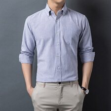 H5615钱塘2020-1秋冬男士小格子衬衣舒适P42，男装衬衫，钱塘207-1