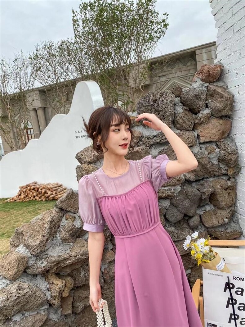 新款拼接连衣裙，女装连衣裙，雨恋依香