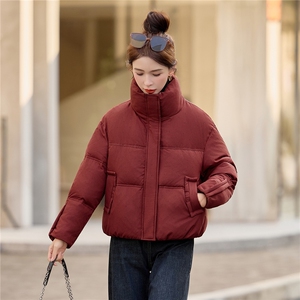 时尚烫钻立领白鸭绒羽绒服女2025冬新款加厚保暖图片