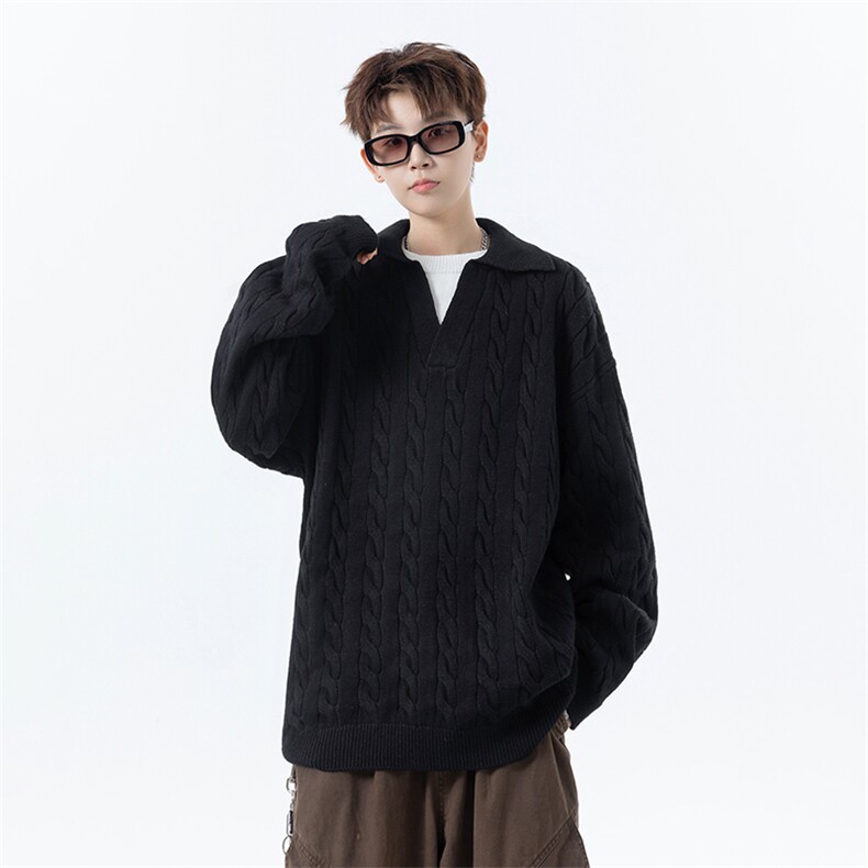 904-2-YY01-P58控88秋冬假两件毛衣设计感方领男士针织线衣加厚,男装针织衫/毛衣,星座904-2