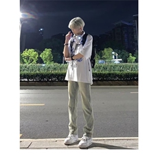 黄泥微喇叭牛仔裤男春秋季潮流百搭大码潮牌直筒修身美式高街裤子，男装牛仔裤，星座218-1（原230）