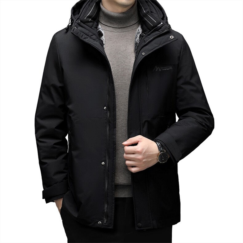 QX226钱塘2020-2中年男士冬季厚款简约百搭有帽新款羽绒服P205,男装羽绒服,钱塘207-2