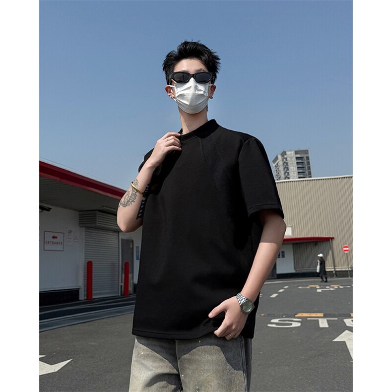 t恤男款夏季短袖美式潮牌圆领复古五分袖打底衫上衣T0257-P36,男装T恤,星座308B-1