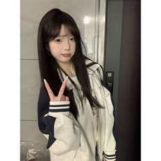 5335-P55原版做工（纯棉华棉复合）休闲宽松卫衣外套薄款，女装卫衣/绒衫，星座617A-2