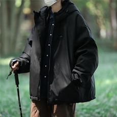 冬季宽松棉服男日系复古加厚棉袄外套潮牌ins连帽棉衣MH02-P88，男装棉衣，星座1008-1