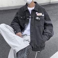 牛仔外套男韩版潮流美式高街秋季2024新款ins宽松夹克W5694-P60，男装工装外套，星座412-2