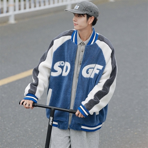 冬款青少年棉衣加绒加厚羊羔绒棒球服外套男女8108-P120控价158