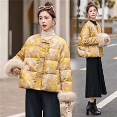 现货、现货、2025年冬季羽绒新中式短款羽绒服，女装羽绒服，艾仟回(原伊仟回)