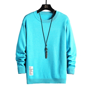 M67045-P45 加绒款-P65 圆领毛衣男大码针织衫男毛线衣线衫 网格图片