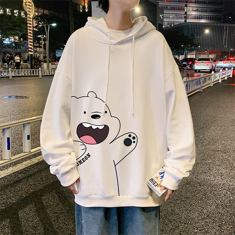 WY2131-P35 加绒款-P40 纯棉连帽卫衣男大码运动帽衫宽松薄外套男图片