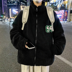 秋冬 港风冬季羊羔毛宽松外套学生潮牌夹克棒球服棉衣 JK30/P80图片