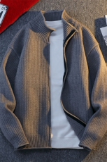 【抖音得物】2025秋季时尚毛衣针织开衫立领男士宽松长袖，男装针织衫/毛衣，电商A113