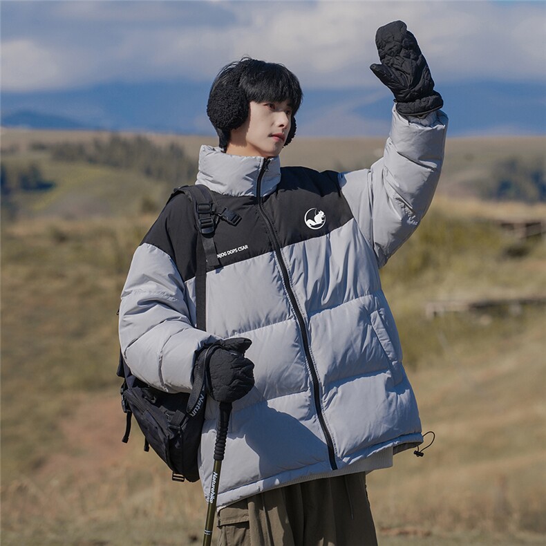 新疆山系松鼠印花时尚保暖休闲立领棉服A247-MY82540特批85控138,男装棉衣,电商A247