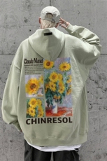 供抖音丶重磅高品棉350克排扣连帽向日葵卫衣LW6111-特p58控78，男装卫衣，星座508（原C305）