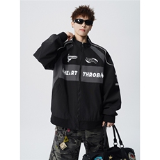 印花机车户外赛车M-5XL大码：涤纶夹克外套男78199P78控128，男装夹克，星座227-7