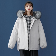 MM48129-P130大毛领棉衣女港风加厚保暖棉袄女派克服，女装棉衣/棉服，电商A040