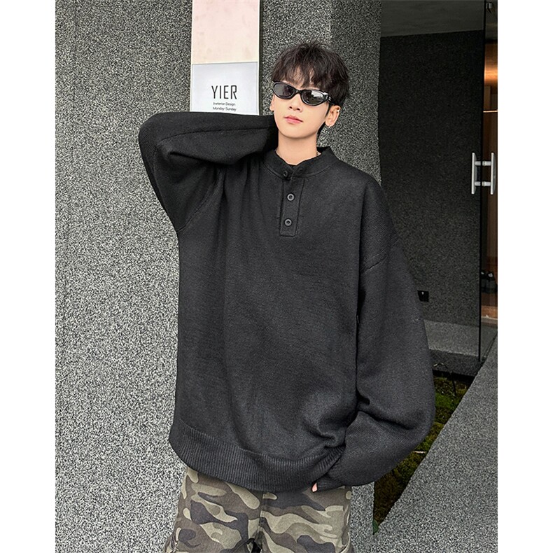 B434P58秋冬男装休闲毛衣圆领上衣慵懒风打底衫纯色百搭,男装针织衫/毛衣,星座512-6