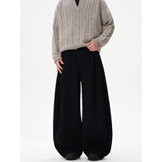 新款美式解构设计感阔腿弯刀卫裤女宽松休闲运动裤K0252-P48，男装休闲裤，星座308B-2