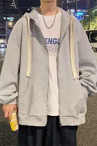 港风重磅开衫连帽卫衣男潮流百搭上衣夹克外套Y6506 P68图片