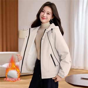 现货！现货！2025冬季新款加绒加厚棉衣棉服女连帽图片