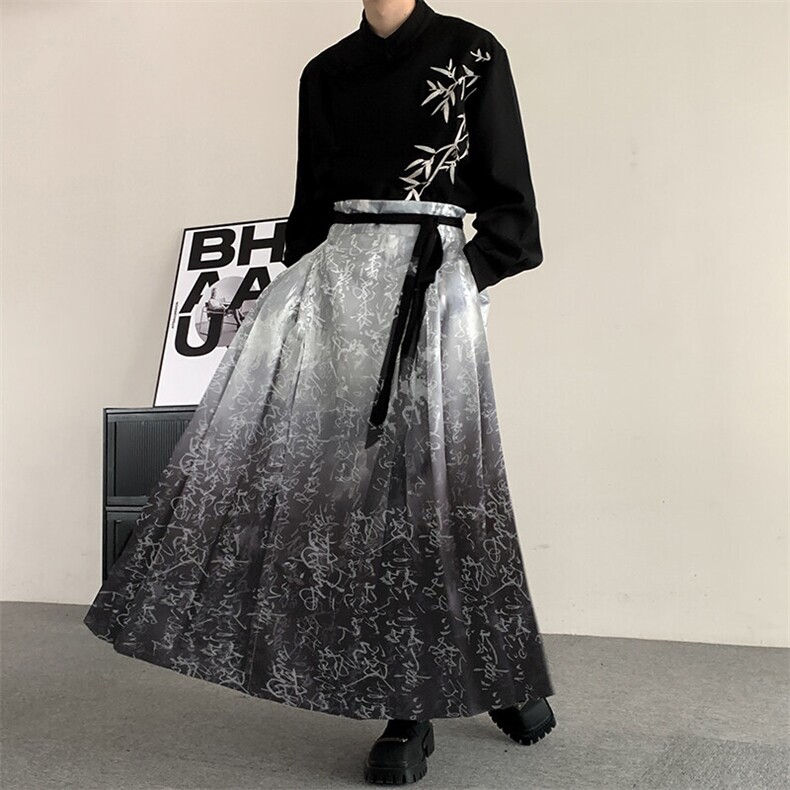风新中式马面裙男款夏季日常改良汉服唐装山本耀司裙裤男女团购,男装民族服装,星座909