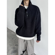 Beautget春季美式复古翻领POLO衫卫衣情侣简约百搭休闲套头卫衣，男装Polo衫，星座506A