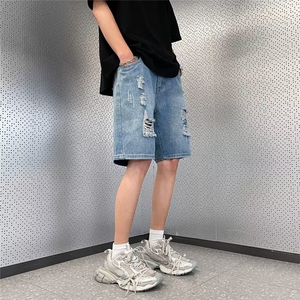 港风夏季休闲破洞牛仔短裤DK708  p40图片