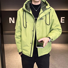 2025秋冬新款二棉加棉夹克连帽冲风衣男士外套棉服，男装风衣，星座414（原B263）