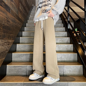 8XL-M 羊羔绒阔腿裤男秋冬雪尼尔加绒加厚保暖灯芯绒裤P65图片