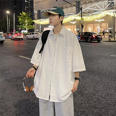 夏季潮男短袖衬衫日韩系宽松百搭衬衣上衣，男装衬衫，星座1013