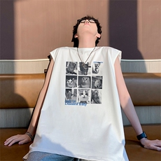 美式直播抖音得物品质纯棉250克无袖背心T恤T2542P25控39，男装背心/马甲，电商C408-1(原B339-1)