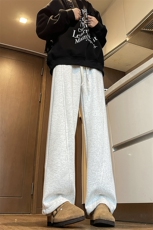 加绒加厚折痕立体裁剪弯刀裤运动卫裤A494特P49控88，男装休闲裤，电商A309