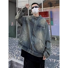 DJK302-P68早秋美式复古水洗做旧牛仔外套男秋冬季宽松夹克上衣，男装夹克，星座603-2
