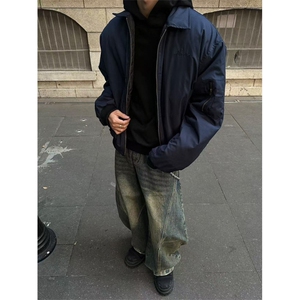网图美式复古飞行员夹克外套男cleanfit廓形棒球服JKT120-特P53图片