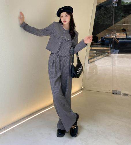 香丽迪2021秋装新款格子套装，女装职业装，香丽迪1