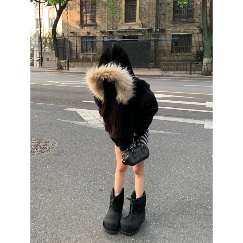 【有货】W200CC-特P100毛领毛绒外套男冬季高级感棉服,男装夹克,星座1007（原301D）