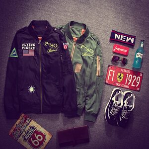 秋季时尚跑男潮飞行服休闲外套夹克A222-JK621P60图片