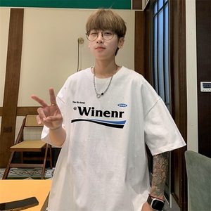 量大优供抖音视频支持得物配合二开美式满天星亮片短袖T恤MTX260