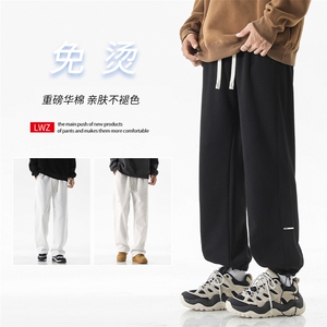 垂感休闲百搭抽绳束脚裤显高显瘦时尚华棉卫裤  X1693-特批39图片