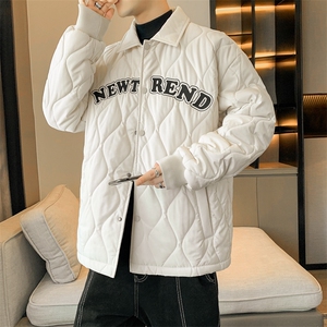 夹克棉衣男潮牌冬翻领字母痞帅棒球服外套大码棉服M0781-P95图片