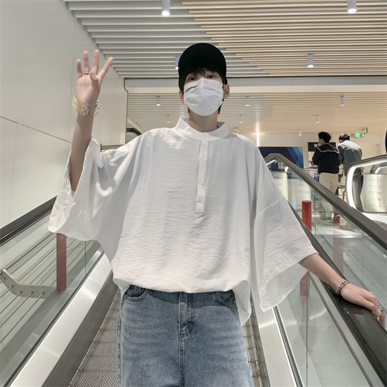 男士短袖t恤夏季衬衣黑白打底衫男女上衣潮流百搭情侣装衣服~T660,男装T恤,星座601-1