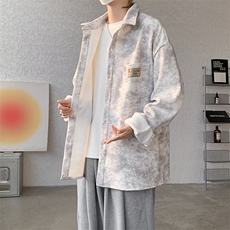8XL-M秋冬款加绒加厚衬衫男做旧脏脏保暖外套大码衬衣CS29002P65，男装衬衫，电商B312