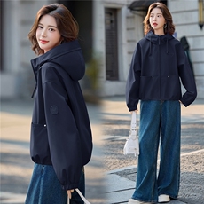 2026年春季新款时尚休闲宽松连帽外套女，女装短外套，美沁