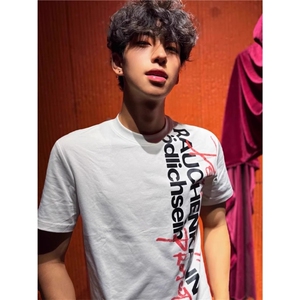 美式复古重磅短袖男款夏季设计感字母印花t恤高级感正肩衣服 DY03图片