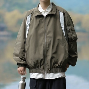 美式复古飞行员夹克男宽松潮牌工装情侣棒球服外套春秋季图片