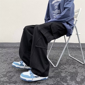 美式复古工装裤男多口袋高街ins潮牌直筒阔腿长裤春季K2128-P42图片