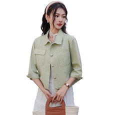 2025春季新款韩版时尚百搭重工铆钉烫钻牛仔外套复古做旧夹克上衣，女装牛仔外套，江南女神